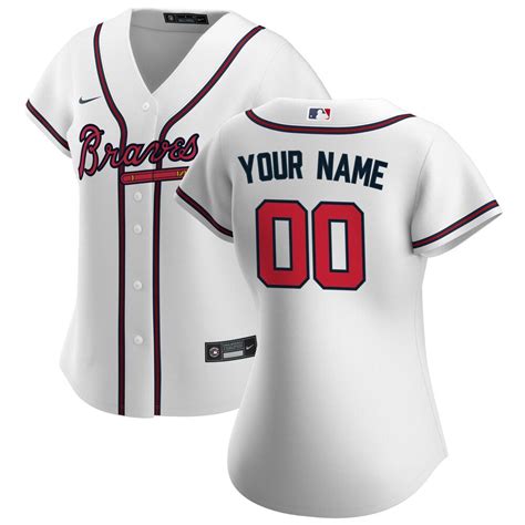 Women’s Atlanta Braves Nike White Home Replica Custom Jersey